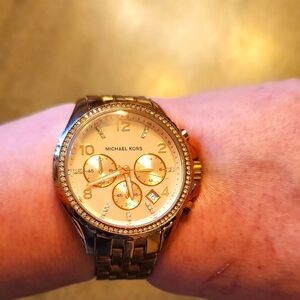 Michael Kors Rose Gold-Tone Chronograph Watch
